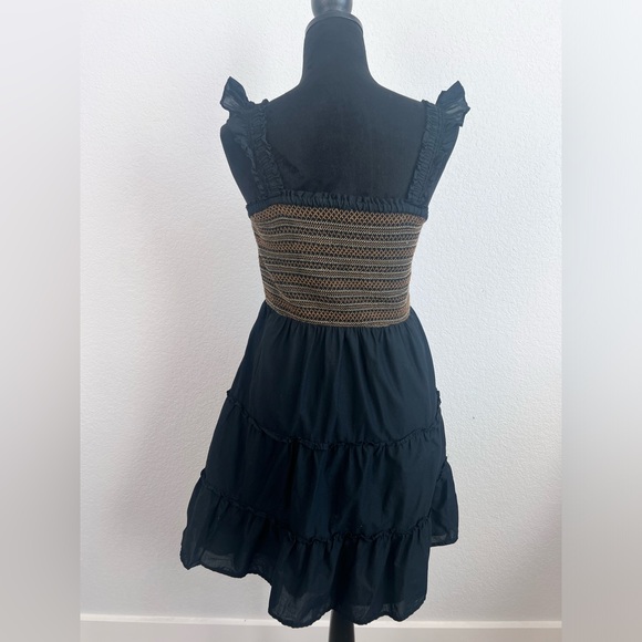 J. Crew Ruffle Sleeve Smocked Sun Embroidered Mini Dress Size Small - Picture 5 of 11